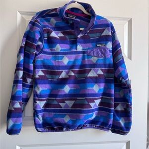 Patagonia Mountain Women's Small Blue/Purple/Gray Quarter Button Up Jacket